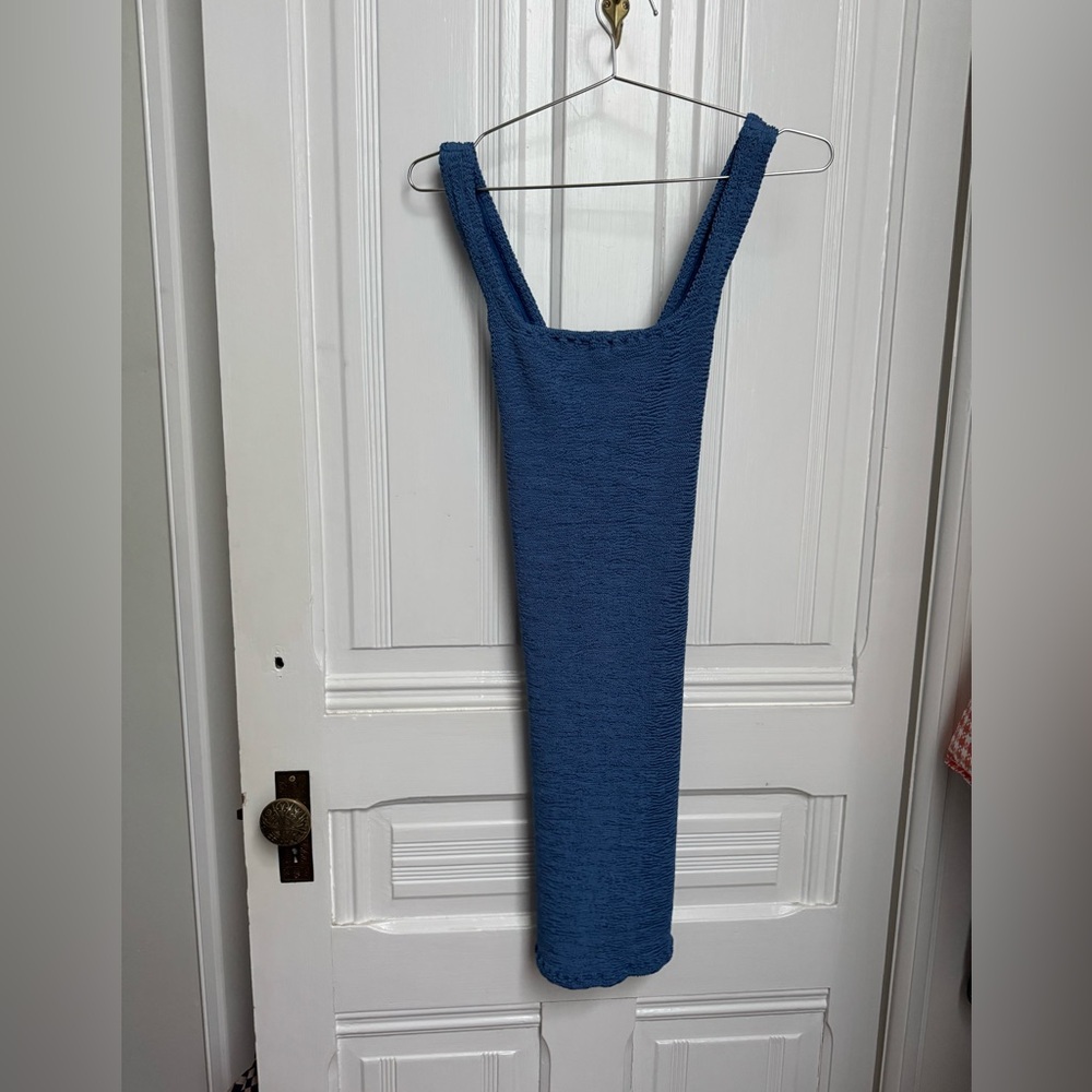 Hunza G Blue Midi Tank Dress